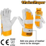 Ingco Leather gloves Size:10.5" - Image 3