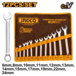 Ingco 12pcs combination spanner set Size:6-24mm - Image 3