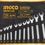 Ingco 12pcs combination spanner set Size:6-24mm