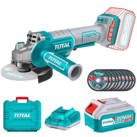 amoladora-angular-4-1-2-inalambrica-sin-carbones-20v-bateria-4-0ah-amoladora-angular-4-1-2-inalambrica-sin-carbones-20v-bateria-4-0ah Total Cordless angle grinder 20v - Image 1