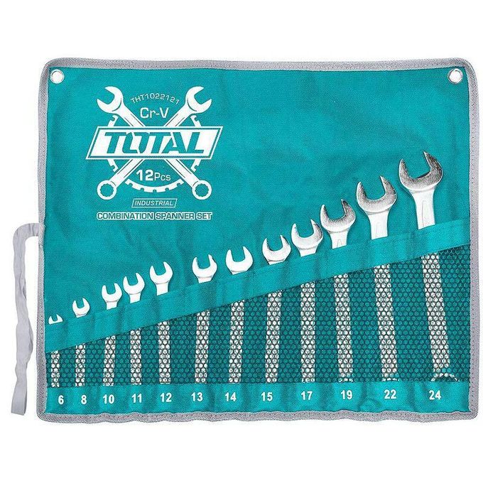 1 (12) Total 12 Pcs combination spanner set Size:6-24mm - Image 1