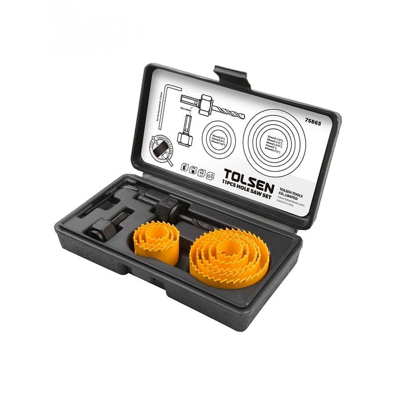 11PCS-HOLE-SAW-SET Tolsen 11Pcs Hole Saw Set - Image 1
