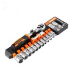 Wokin  14 Pcs 1/4" Ratchet Handle With Sockets Set