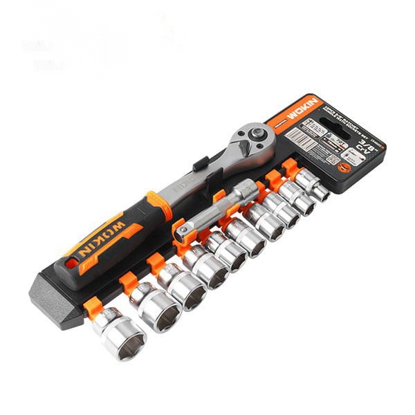 154820-1 Wokin 12 Pcs 3/8" Ratchet Handle With Sockets Set - Image 1
