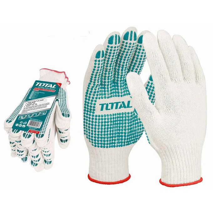 3 (10) Total Knitted & PVC dots gloves Size: 10 (XL) (12pairs) - Image 1