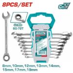 Total 8 Pcs ratchet  spanner set  Size:8-19mm - Image 3