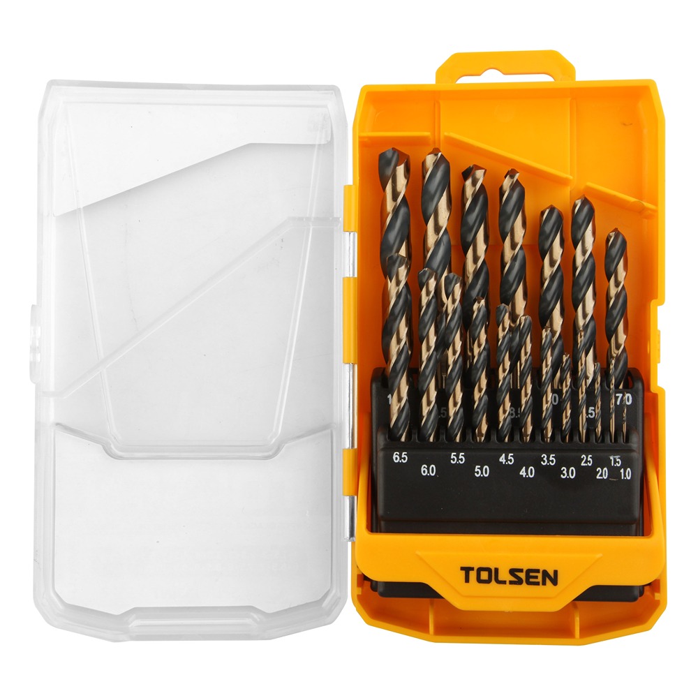 75086-1 Tolsen 19Pcs Black & Gold HSS Twist Drill Bits Set - Image 1