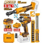 Ingco Cordless 3 pcs combo kit - Image 2