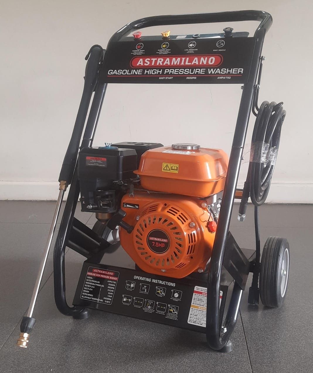 11bf39dc-97e3-48d9-bd8c-e23b50e0c4b5 Astramilano Petrol Pressure Washer 3200PSI 7.5hp Engine - Image 1