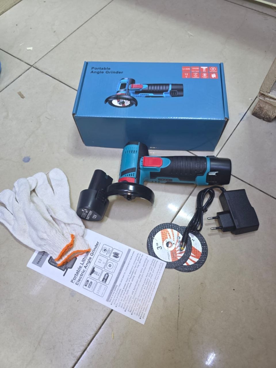 4ddde9da-116c-4dfe-9f76-bb814c2b0657 12V portable lithium-ion electric angle grinder 3" - Image 1