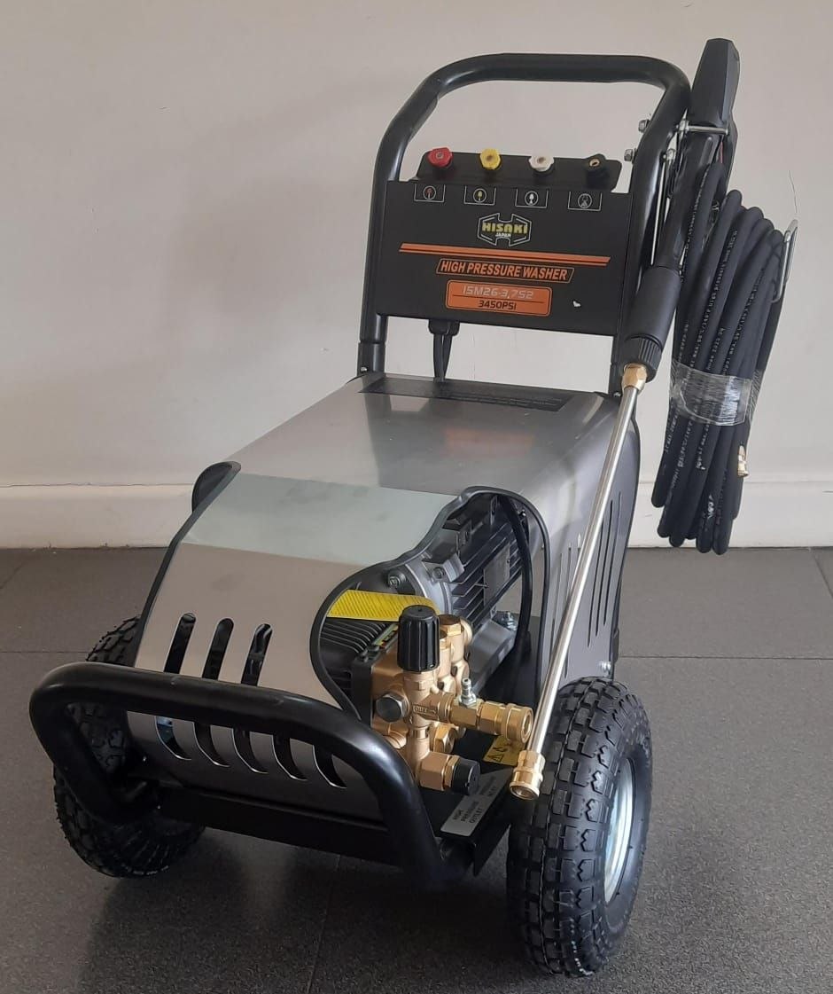 a6e159fa-558b-4cf6-854e-1233ef6ba129 Hisaki Japan Electric pressure Washer 3450psi 5hp Motor - Image 1