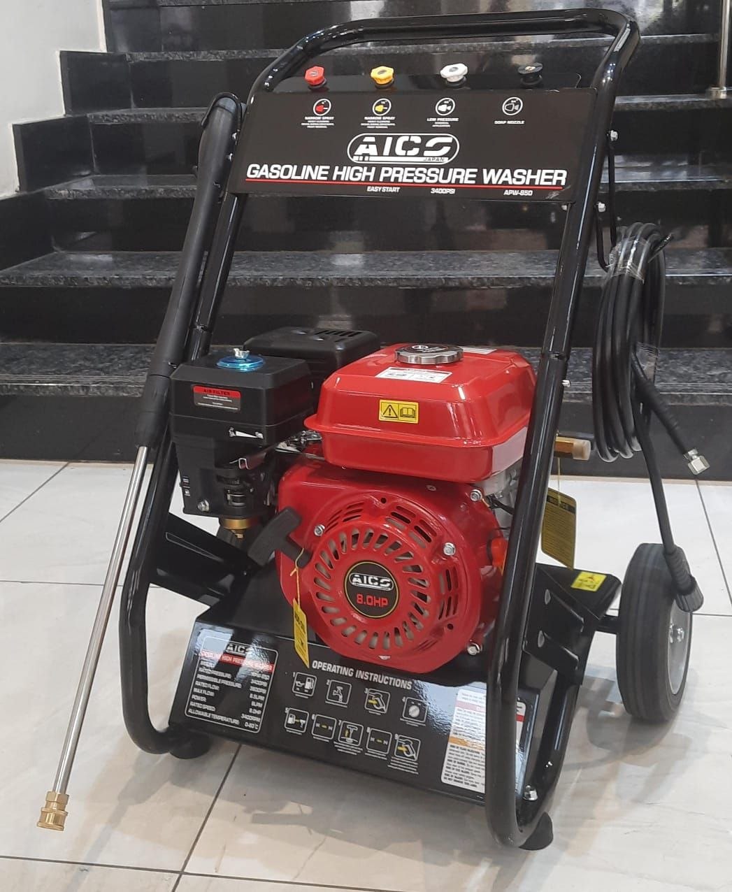 d5bb16d1-aab5-4398-8b29-444af8849694 Aico Japan Petrol Pressure Washer 3400PSI 8.0hp Engine - Image 1