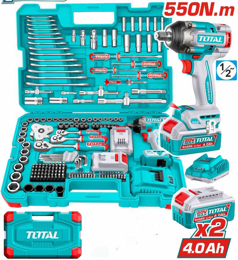 THKTHP41728_800x Total THKTHP41728 172 Pcs Cordless impact wrench tools set - Image 1