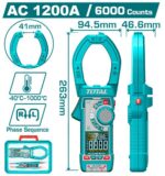 Total TMT7610001 Digital AC clamp meter 1200A 6000Counts - Image 3